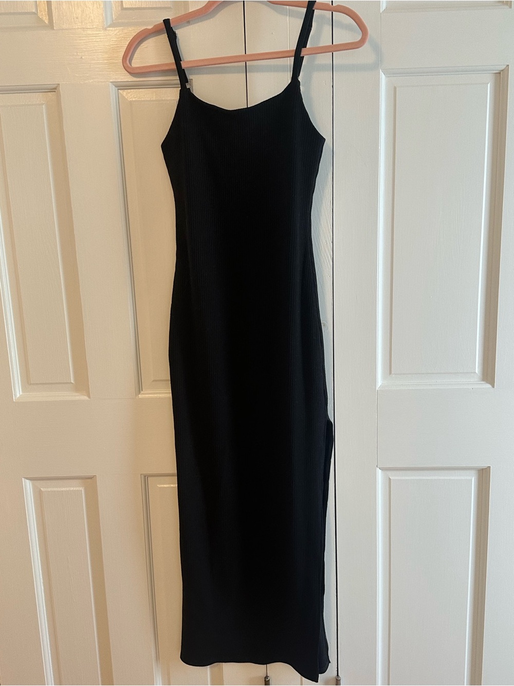 Tyche Black Maxi Slip Dress with Adjustable Straps